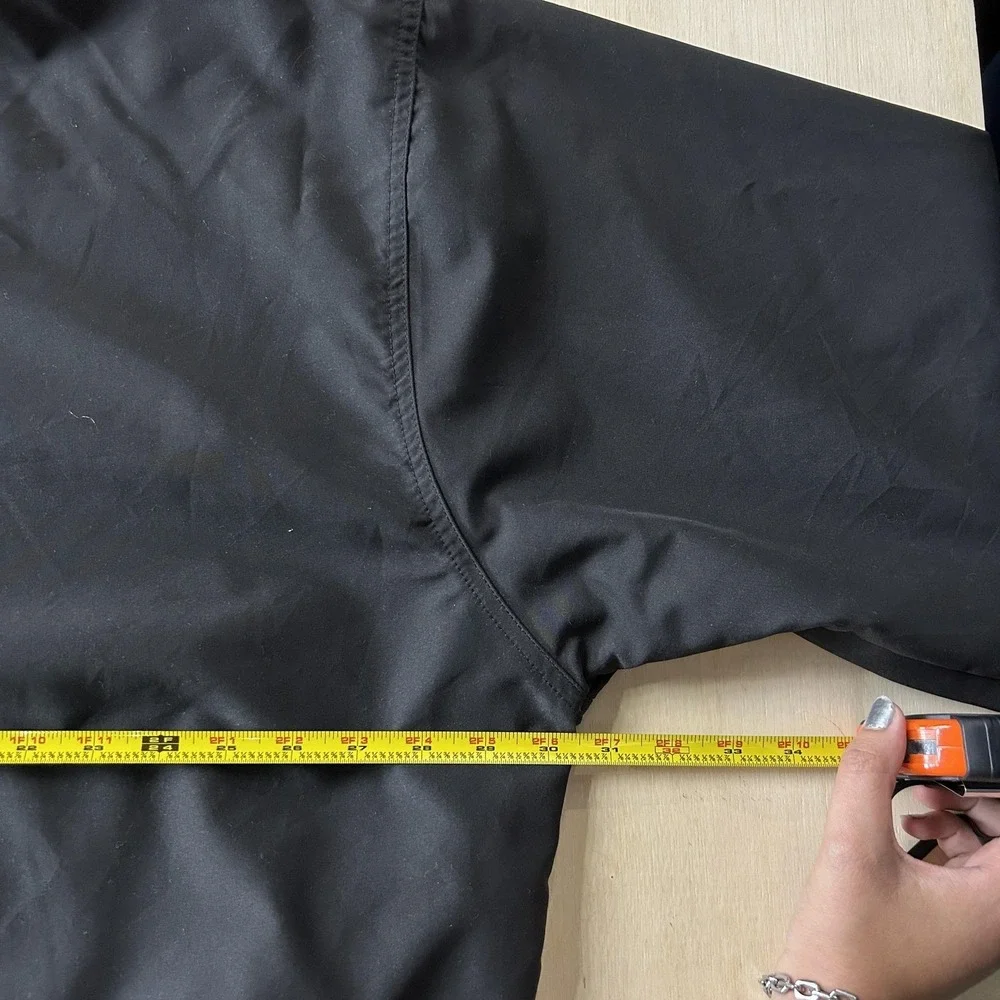 IXSPA Windbreaker Jacket Mens 2XL Black V-Neck Pullover Lightweight Athletic